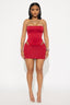 Falda Mini Doble Línea Contorno - Roja