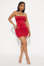 Falda Mini Doble Línea Contorno - Roja