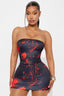 Robe moulante mini Bloody Babe Costume d'Halloween - Noir/Rouge