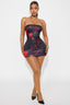 Robe moulante mini Bloody Babe Costume d'Halloween - Noir/Rouge