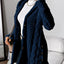 Höst-vinter varm mode jacquard plysch huva kofta kappa