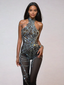 Angelica | Glamoureuze spinnenweb uitsnijding strass jumpsuit