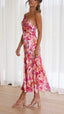 Sophie | Bloemenprint Midi-jurk met Eén Schouder