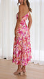 Sophie | Bloemenprint Midi-jurk met Eén Schouder