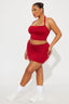 Falda Mini Doble Línea Contorno - Roja