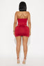 Falda Mini Doble Línea Contorno - Roja