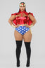 Super Babe 5-delars kostymset - Röd