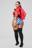 Super Babe 5-delars kostymset - Röd