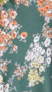 Green Floral - Midi Dress