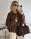 Kaori | Suede Textured Pilot Jacket