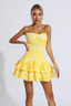 Thalassa | Verspieltes gerafftes kurzes Kleid
