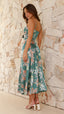 Vestido midi floral verde