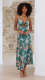 Vestido midi floral verde