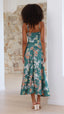 Vestido midi floral verde