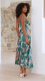 Vestido midi floral verde
