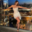 Alyssa | Φόρεμα Bodycon χωρίς τιράντες με δαντέλα και ραφή σύνδεσης