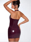 Jordyn | Μίνι Φόρεμα Bodycon με Λαιμόκοψη V και Χιαστί Λουράκι