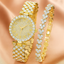 Morvoren | Gold Crystal Watch & Bracelet Set