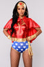 Super Babe 5-delars kostymset - Röd