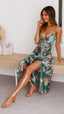 Vestido midi floral verde