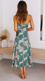 Vestido midi floral verde