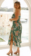 Vestido midi floral verde