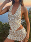 Myra | Halter Shell Verzierte Minirock Set