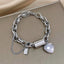 Danica | Gold Heart Charm Chain Bracelet