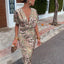 Veloria™ | Twisted V-Neck Floral Maxi Dress