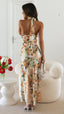 Shannon | Vestido largo con cuello halter y estampado floral