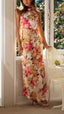 Shannon | Vestido largo con cuello halter y estampado floral