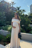 Kamara | Off-shoulder plisserad maxiklänning