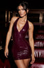 Jordyn | Μίνι Φόρεμα Bodycon με Λαιμόκοψη V και Χιαστί Λουράκι