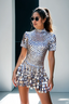 Djenna | Mini-Kleid mit hohem Kragen