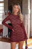 Charleigh | Spitzen-Rückenfreies Mini-Kleid mit langen Ärmeln