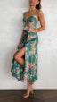 Vestido midi floral verde