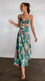 Vestido midi floral verde